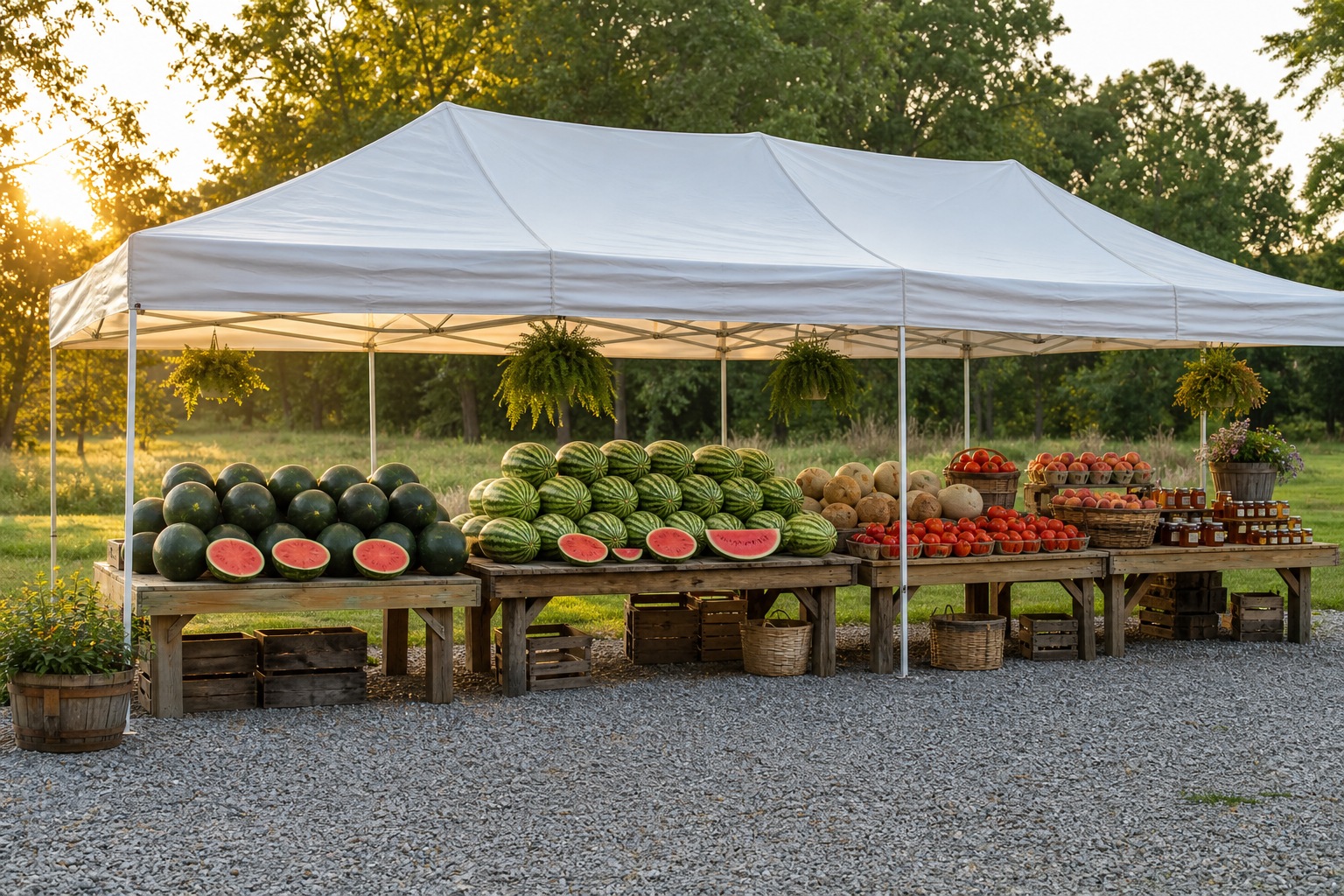 Fresh watermelons and produce at Ellie's Melons And Produce